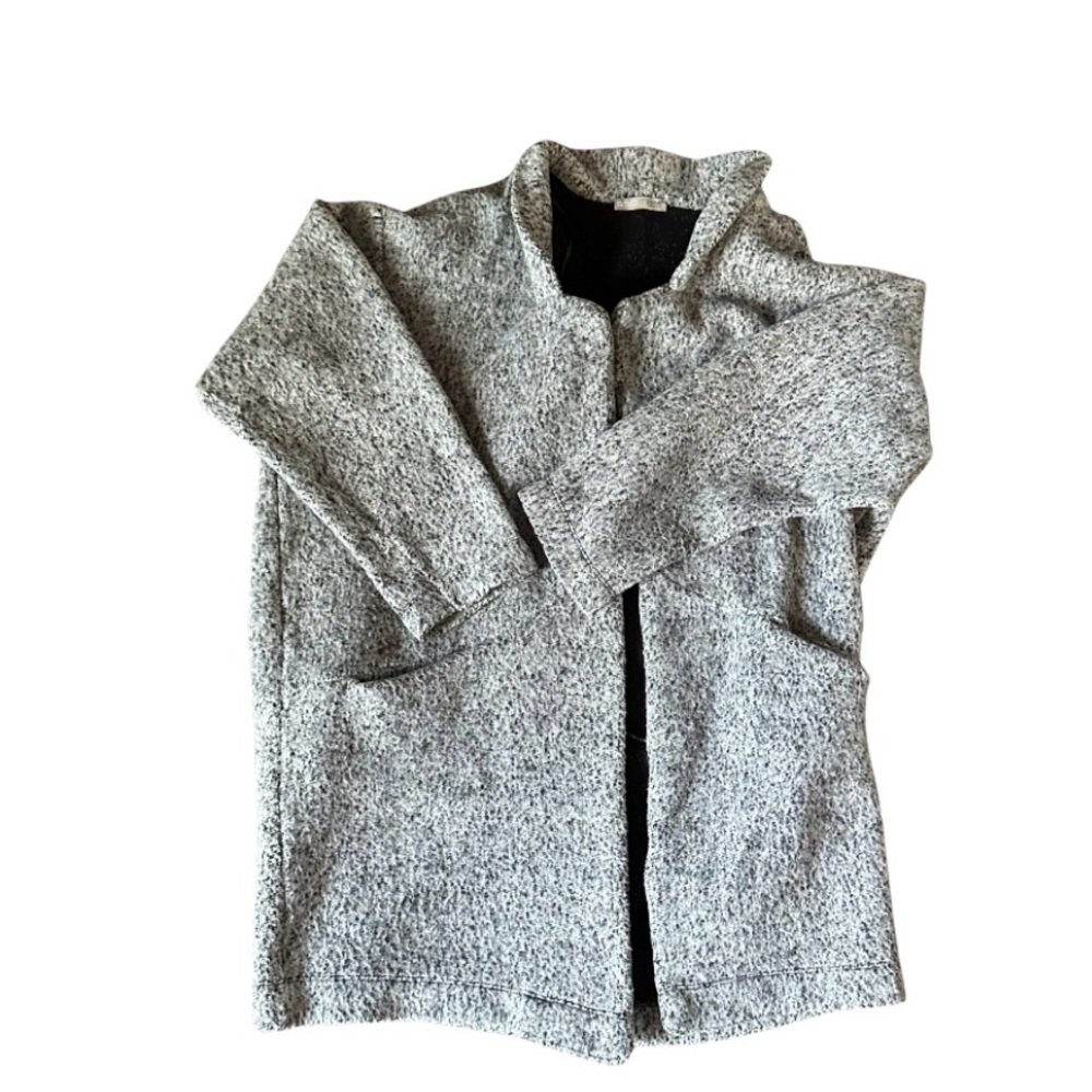 ZARA large oversized fleece blazer jacket. Gray with pockets.